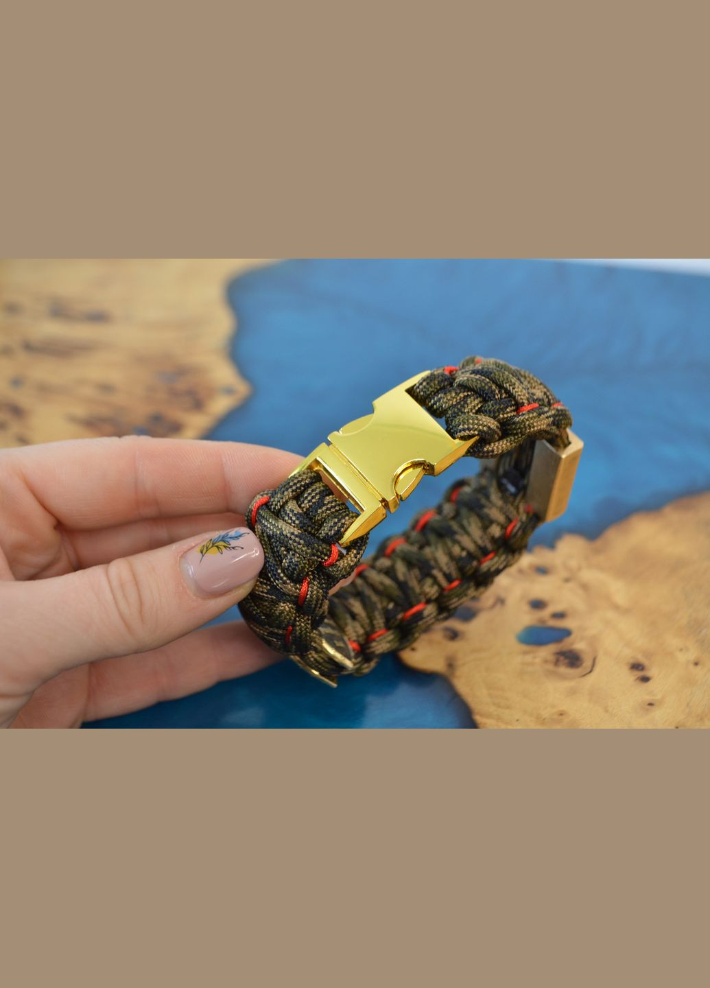 Патриотический браслет с Архангелом и Гербом из латуни плетения Королевская кобра + брелок в подарок No Brand (341738971)