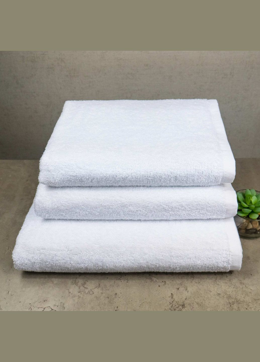 Набір махрових рушників 3шт 50х90см, 50х90см, 70х140см 400г / м2 (Білий) GM Textile комбінований