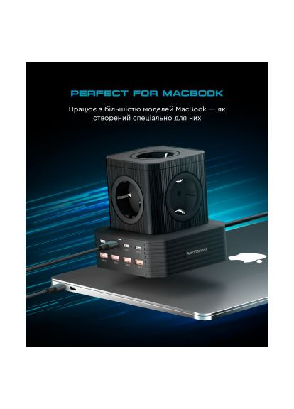 Зарядное устройство для (ARM73177) ArmorStandart ARP-544 Resolute Power USB-C 100W GaN 2m Black (370016977)