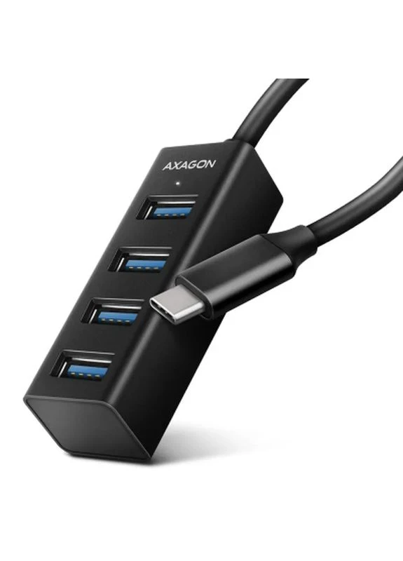 Концентратор USB-C to 4xUSB 3.0 0.2m black (HUE-M1C) Axagon (400032218)