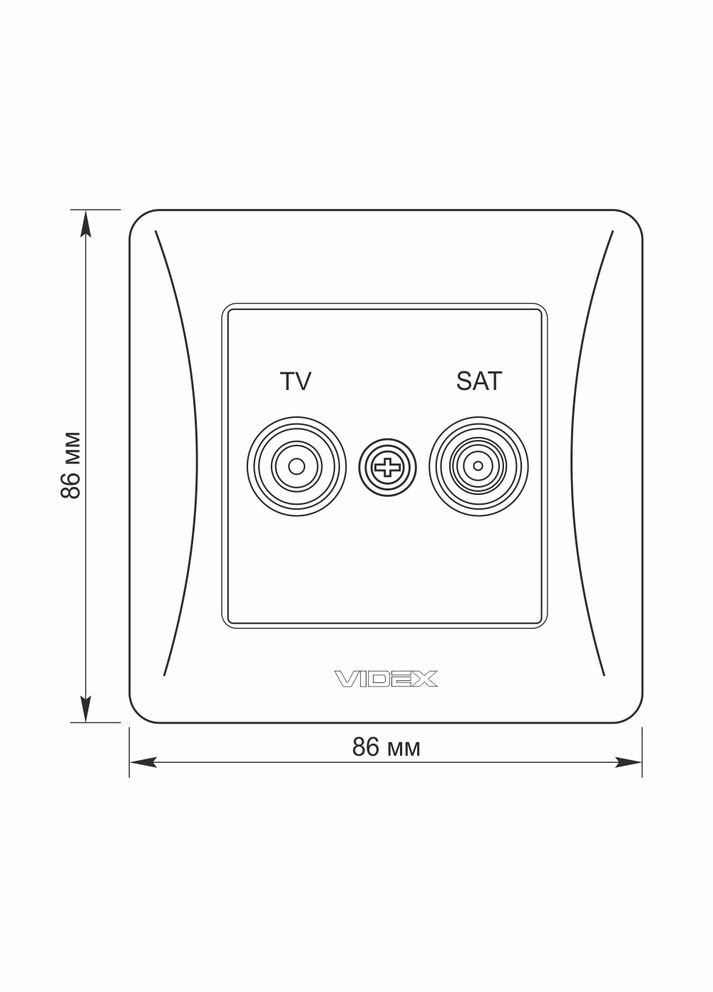 Комбинированная телевизионная розетка TV+SAT BINERA VFBNSK2TVSATE-SS серебристая Videx (282312939)