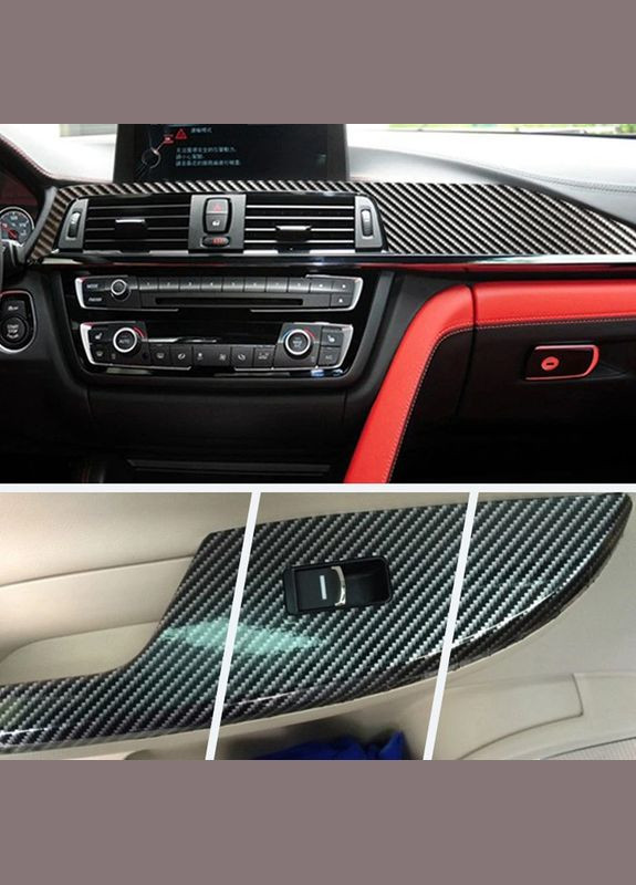 Захисна 2D вінілова плівка для авто з вуглецевого волокна 10×150 см Carbon Black No Brand (350202710)