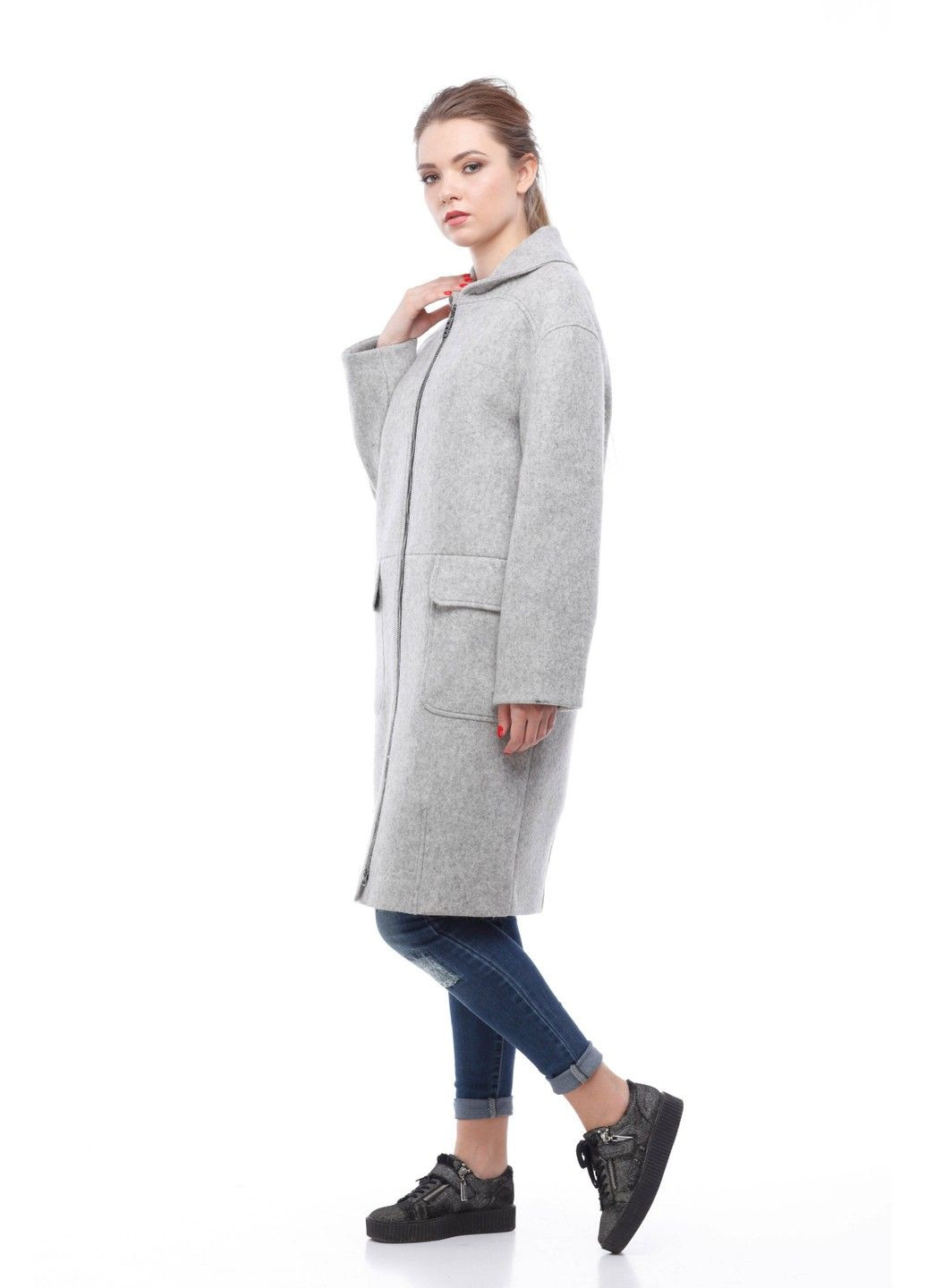 Серое демисезонное 03_пальто Аллегра серое Origa