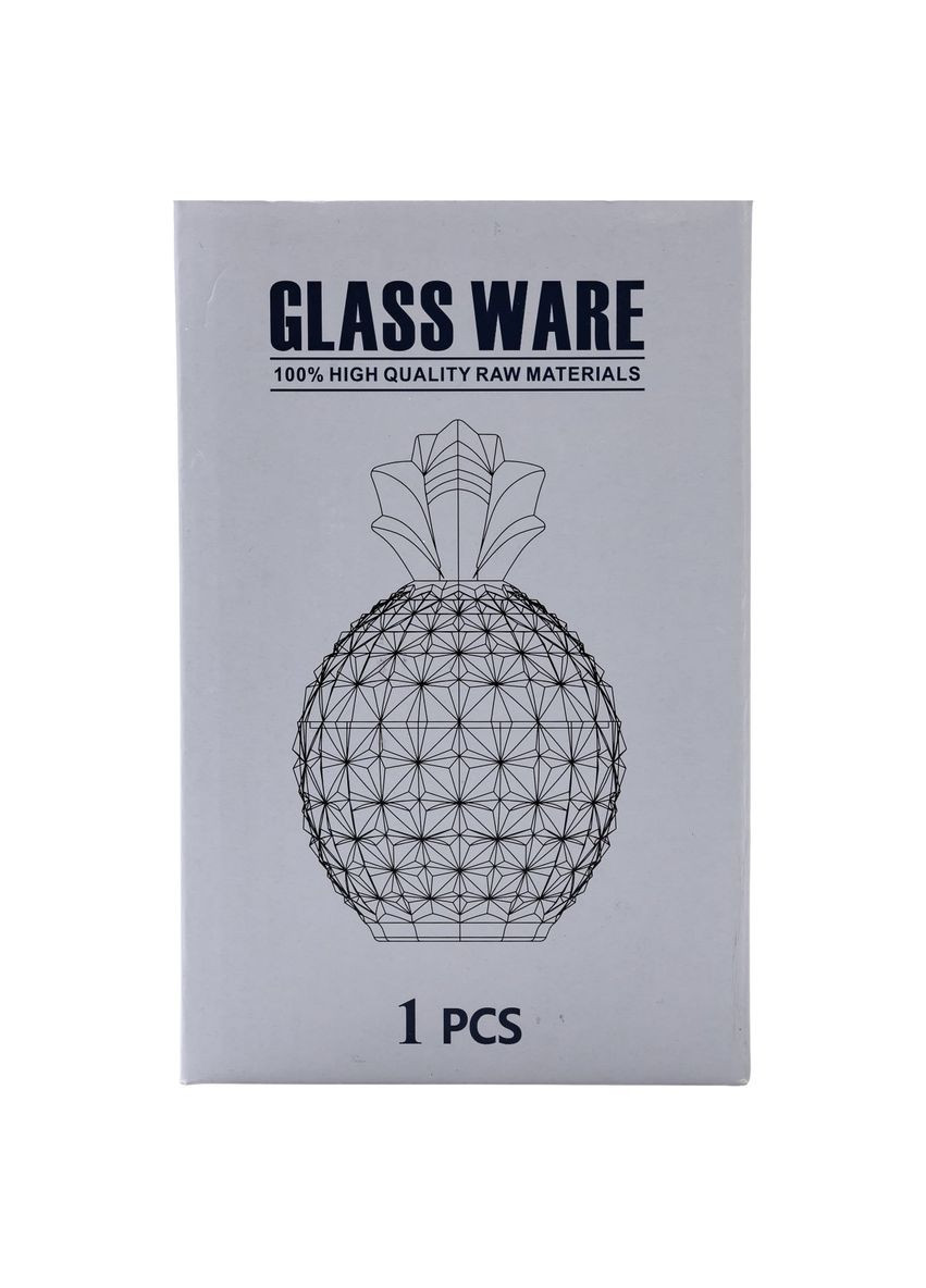 Цукерниця з кришкою ананас скляна прозора для солодощів та пригощань стильна ваза ProDobro (364189906)