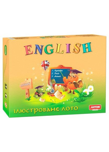 Лото English Artos ігри для дітей фрукти тварини ProDobro (367092143)