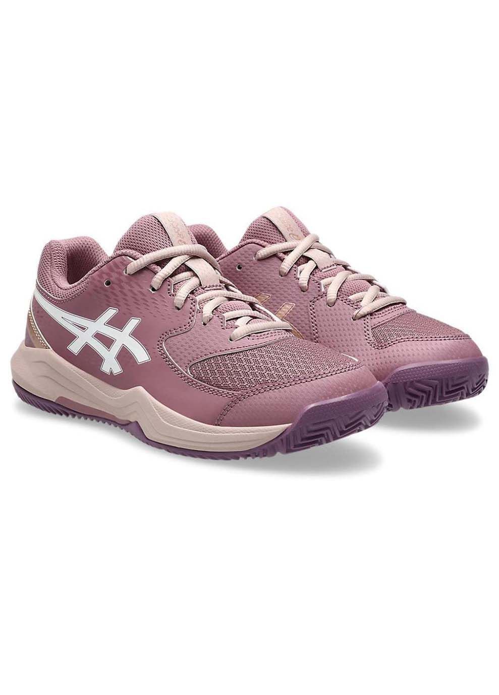 Розовые демисезонные детские кроссовки gel-dedicate 8 grade school розовый Asics