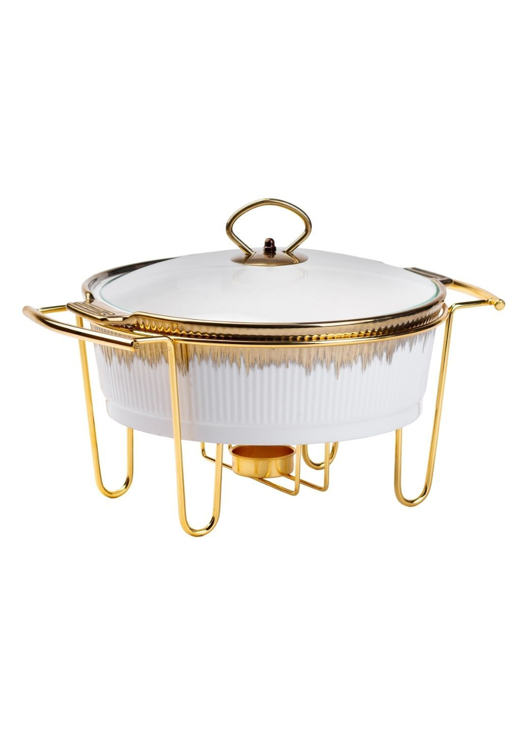 Мармит HP1035 фарфоровый 1.5 л 30х23х18 см Белый с золотым Yiwu (366424481)