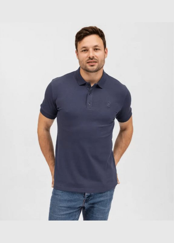 Темно-сіра однотонна футболка чоловіча поло Hector