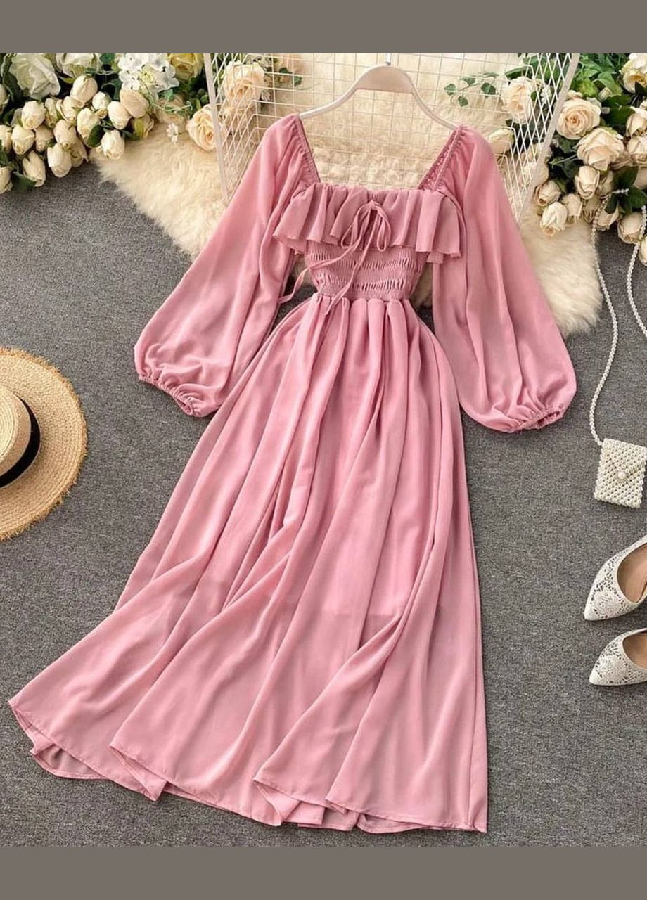 Рожева повсякденний жіноча сукня No Brand однотонна