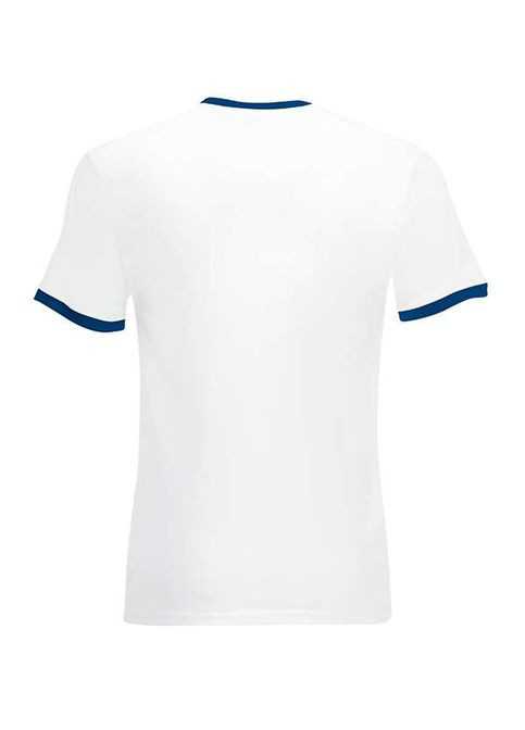 Комбинированная футболка мужская valueweight ringer белый с темно-синим (0611680zal) с коротким рукавом Fruit of the Loom
