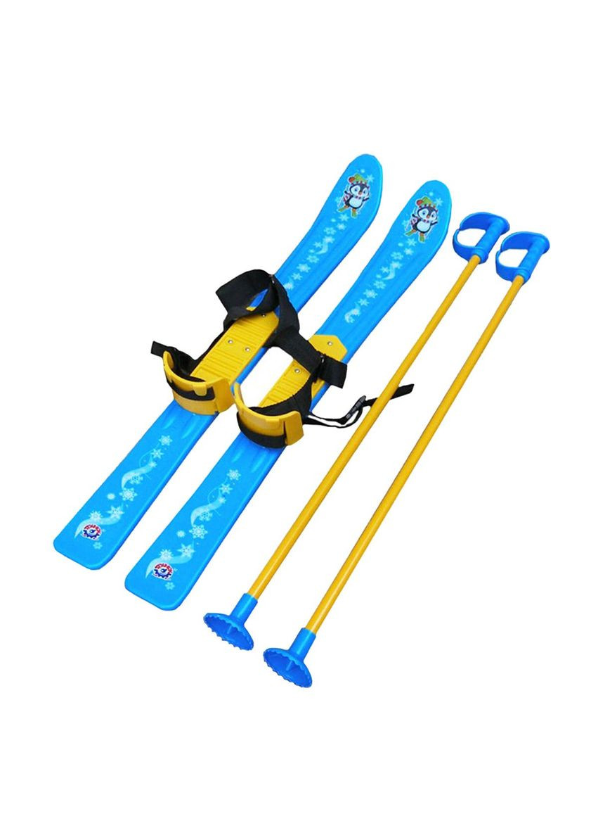 Лыжи с палками, детские, голубые ТехноК (292142448)
