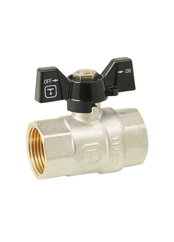 Кран шаровой PN40 3/4" вн.-вн., бабочка, никель ITAL (316088520)