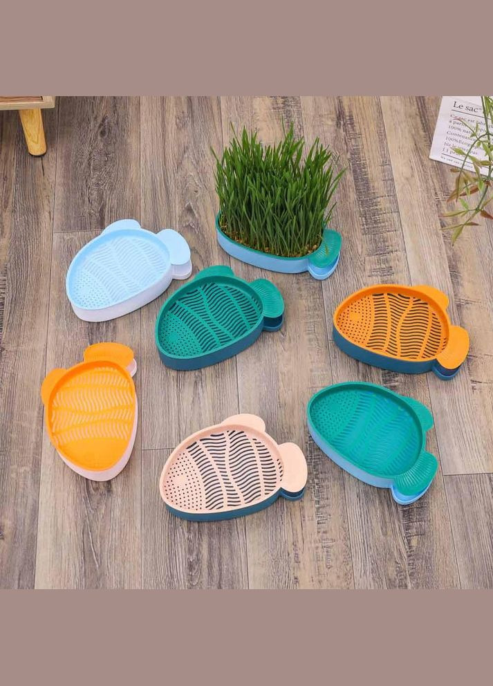 Лоток для гидропонного выращивания микрозелени и рассады рыбка бело-голубой (NR0138_2) No Brand (303898378)