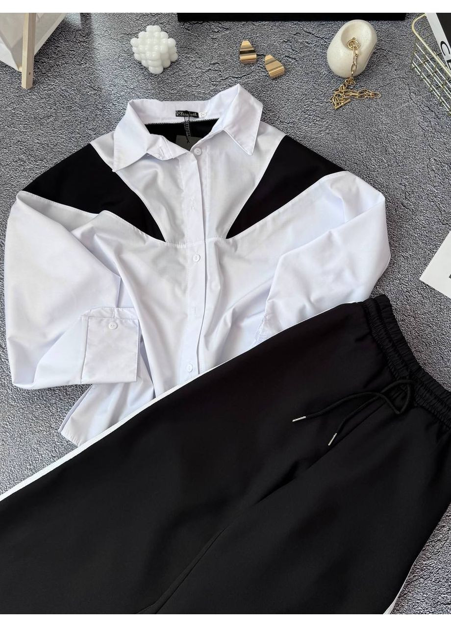 Жіночий костюм двійка з сорочкою та брюками MonCher (349453432)