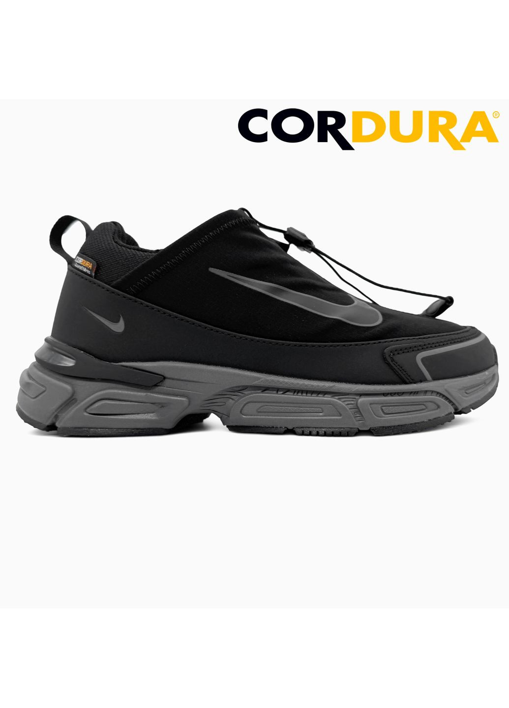 Серые демисезонные кроссовки мужские nike zoom pulse black / grey cordura найк зум пульс No Brand