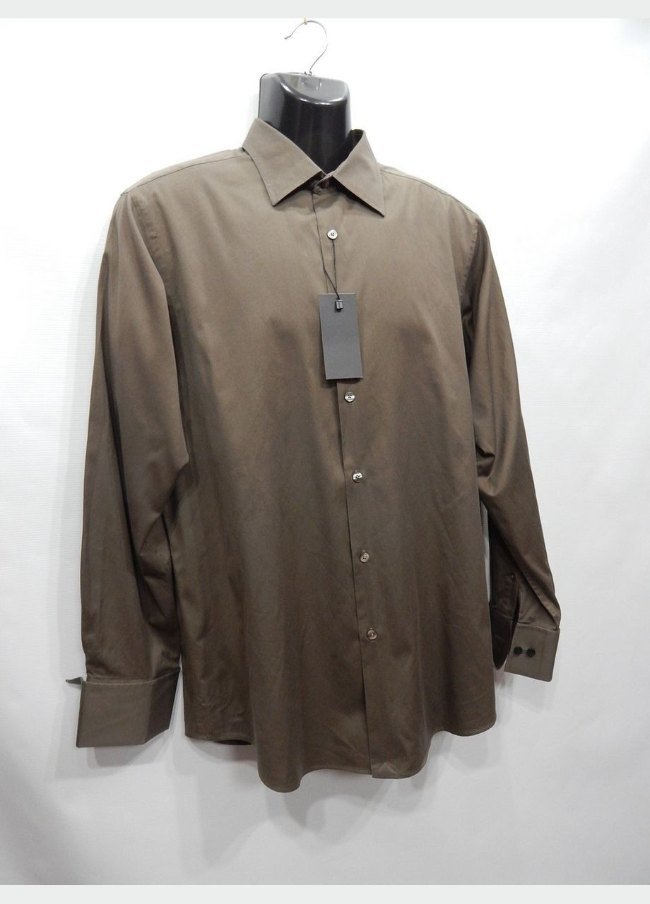 Оливковковая (хаки) кэжуал рубашка однотонная Murano