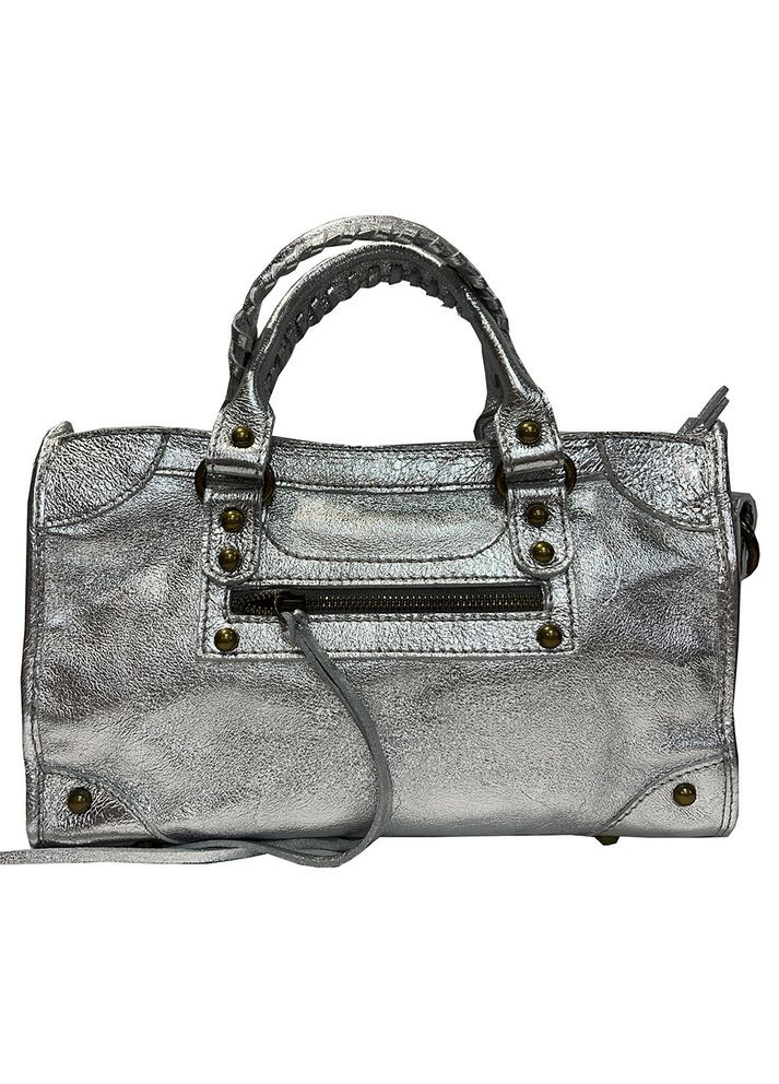 Сумка жіноча шкіряна срібляста (Д/Ш/В) 30/8/17 (см) Felicita (338255867)