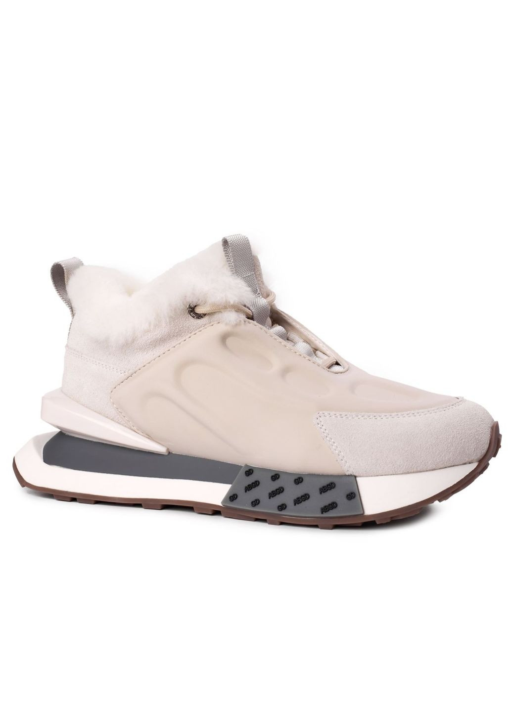 Кожаные кроссовки 4753 Boss Victor бежевые зима (362695845)