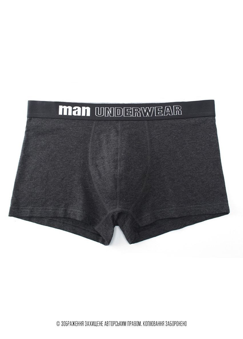 Чоловічі труси боксери набір 4 шт шорти бавовна однотонні Синій, чорний, світло-сірий, сірий M 73747 Man Underwear (363236905)