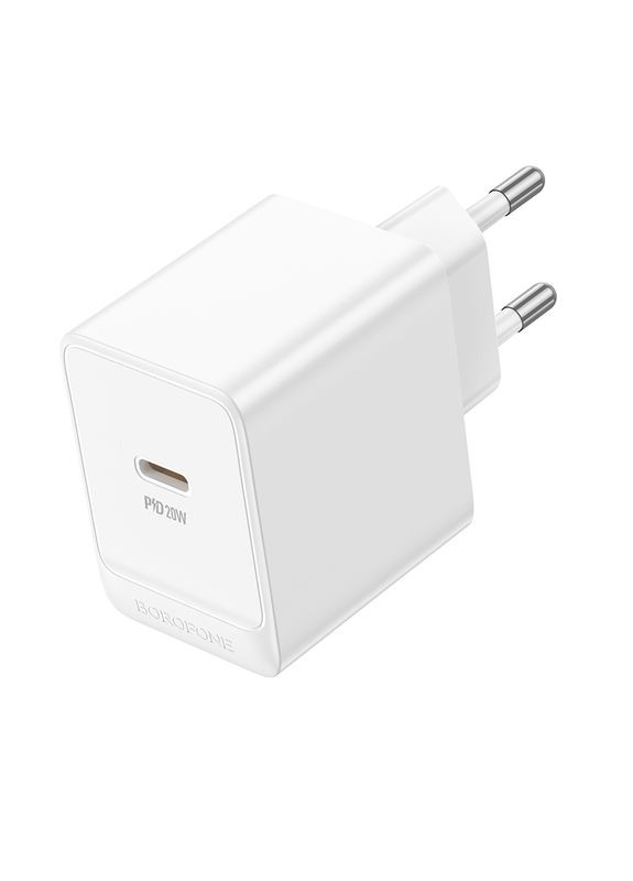 Сетевое зарядное устройство single port PD20W charger(EU) White (6941991104862) Borofone BAS13A Erudite (372677879)