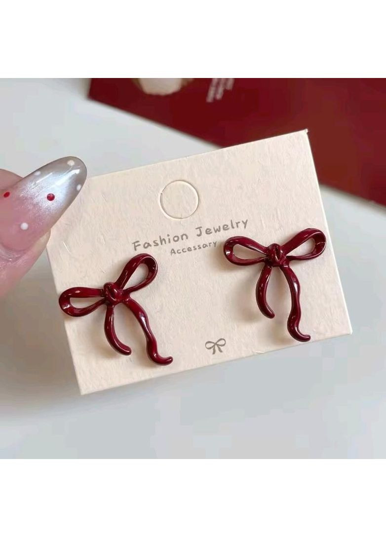Сережки "сейлор мун" с бантиками, серьги, серёжки, сережки с бордовыми бантиками, сережки бантики бордовые, сережки бантики Fashion Jewelry (351489043)