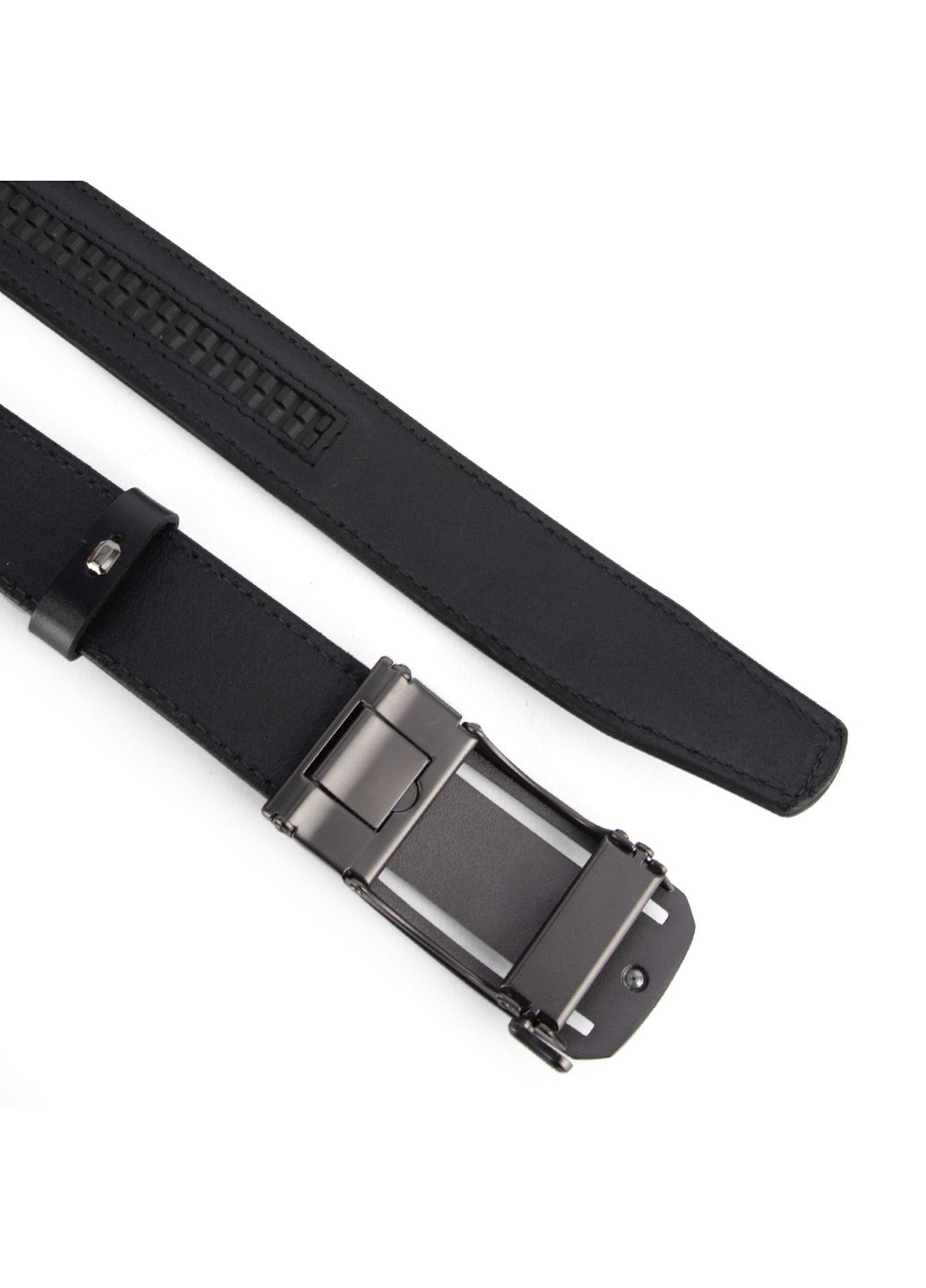 Ремень кожаный мужской черный на автомате SF-3421 XXL (145 см) батальный SFIP (344562098)