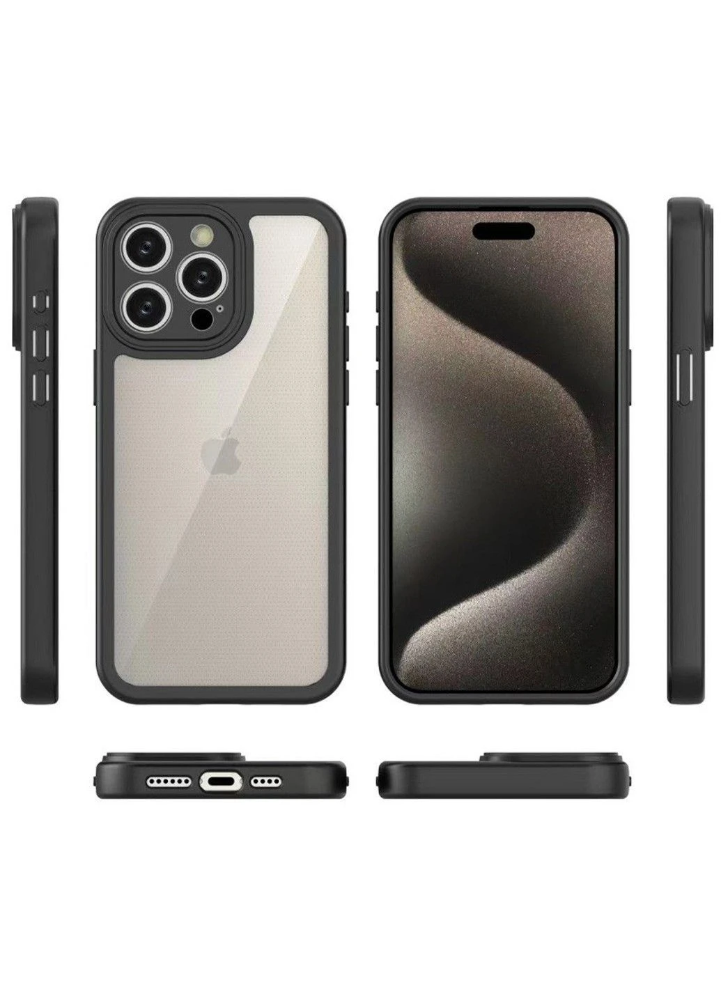 TPU чехол Transparent + Colour 1,5mm для Apple iPhone 15 Pro (6.1") Epik (389816199)