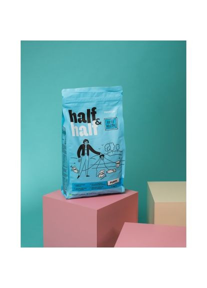 Сухой корм для щенков всех пород, с говядиной, 2 кг Half&Half (334305884)