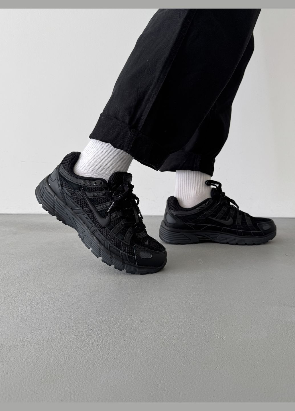 Чорні Осінні кросівки чоловічі і жіночі nike p-6000 black | найк п-6000 чорні No Brand