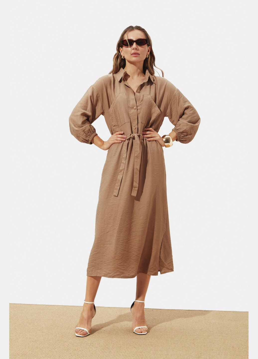Бежева повсякденний сукня ST-Seventeen однотонна