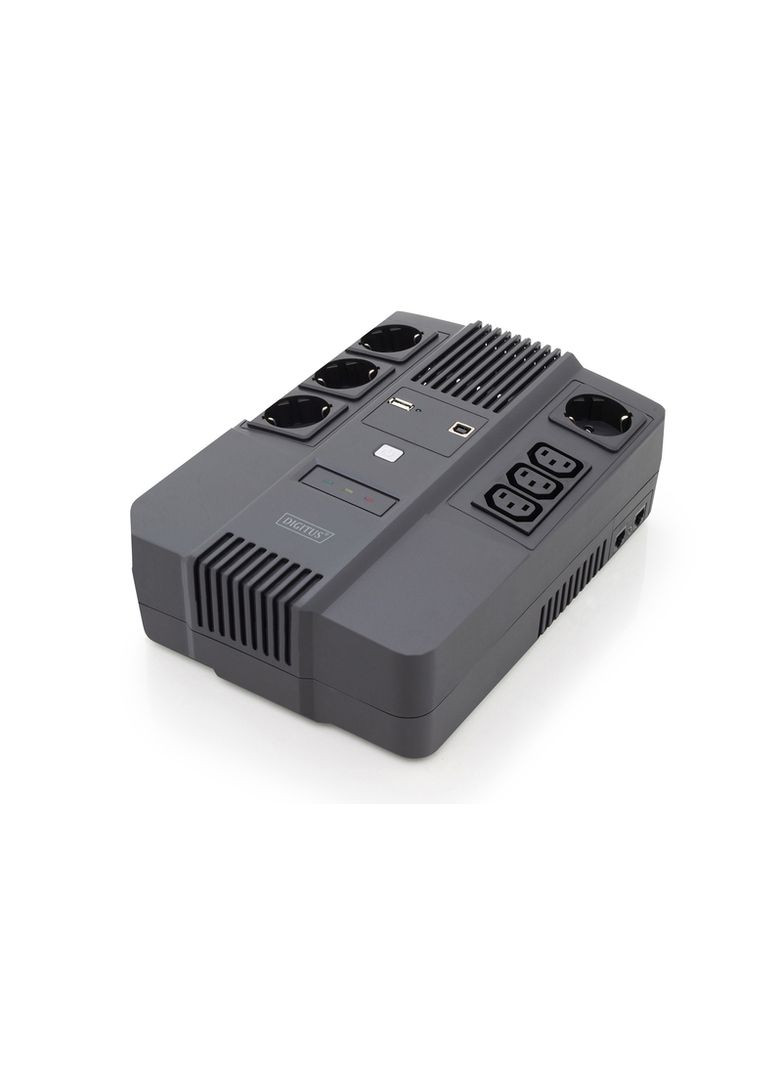 Источник бесперебойного питания 800VA/480W, LED, RJ45, USB, 4xSchuko+3xC13 Digitus (341089413)