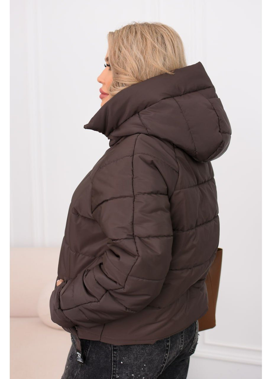 Коричнева зимня тепла зимова куртка-бомбер із водонепроникної плащівки — заміри в описі куртка-пальто DK/DL Мода без кордонів