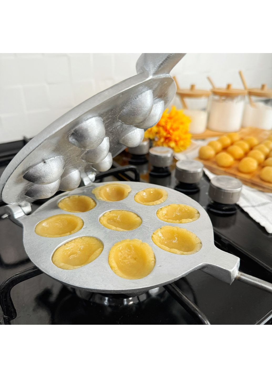 Форма для выпечки крупных орешков с начинкой на плите орешница на 9 половинок крупных орешков Ласунка (301876153)