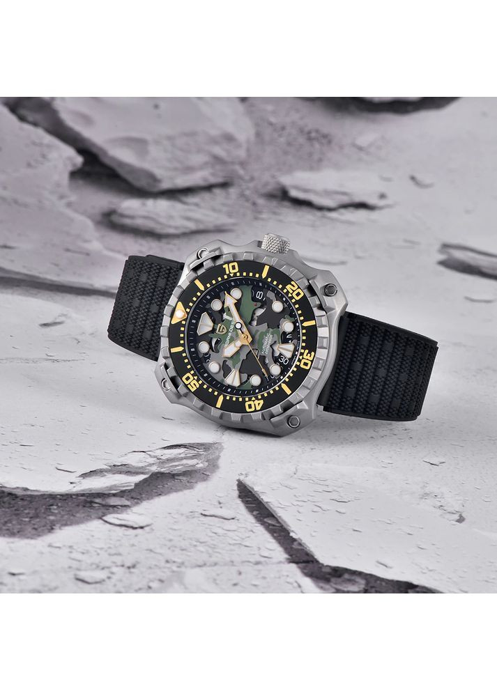 Годинник YN009 Silver-Camo механічний з автопідзаводом для чоловіків армійські стильні водонепроникні ProDobro (367267923)