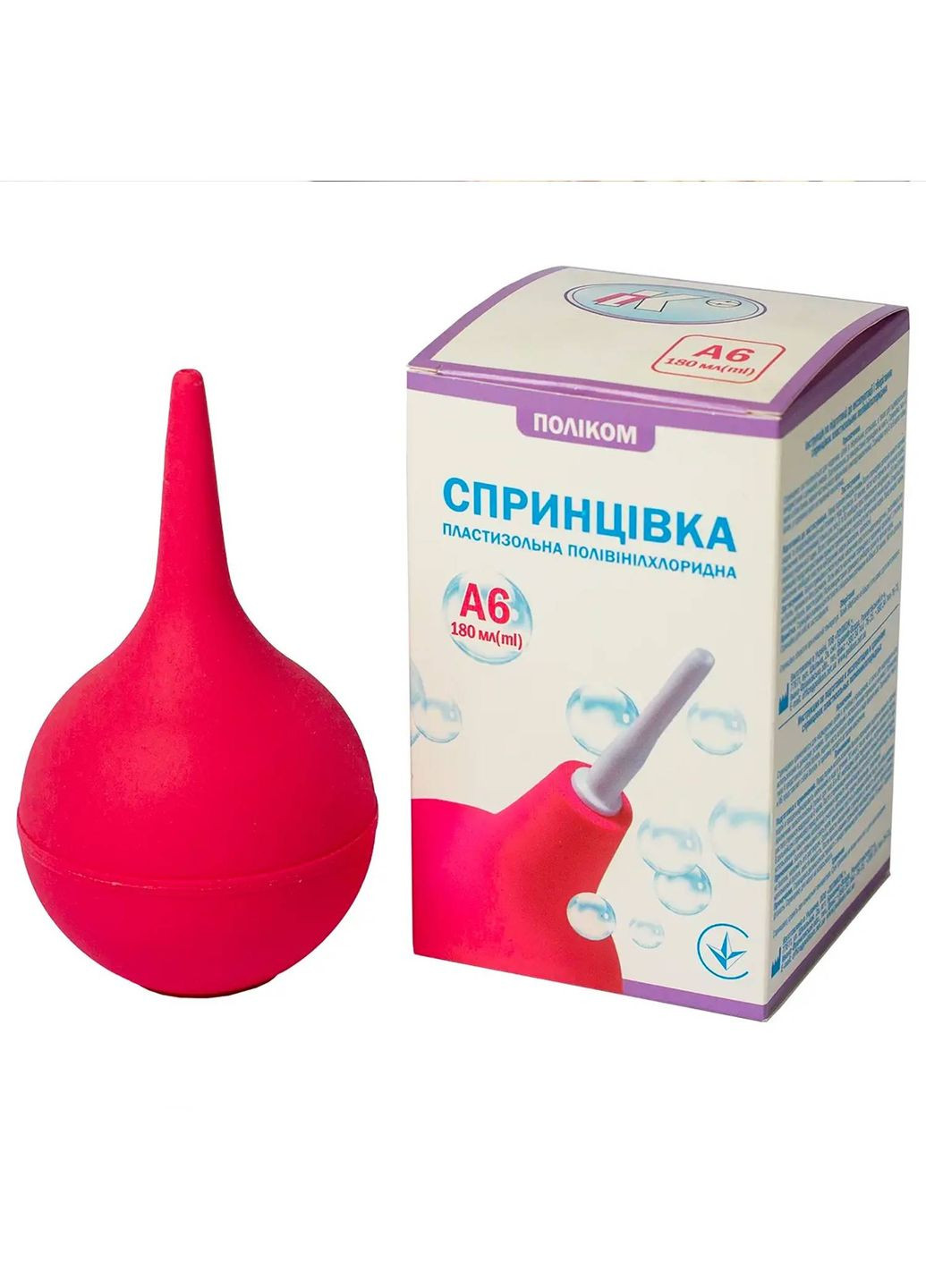 Спринцовка Поликом А6 с мягким наконечником, 180 мл Поліком (301796683)