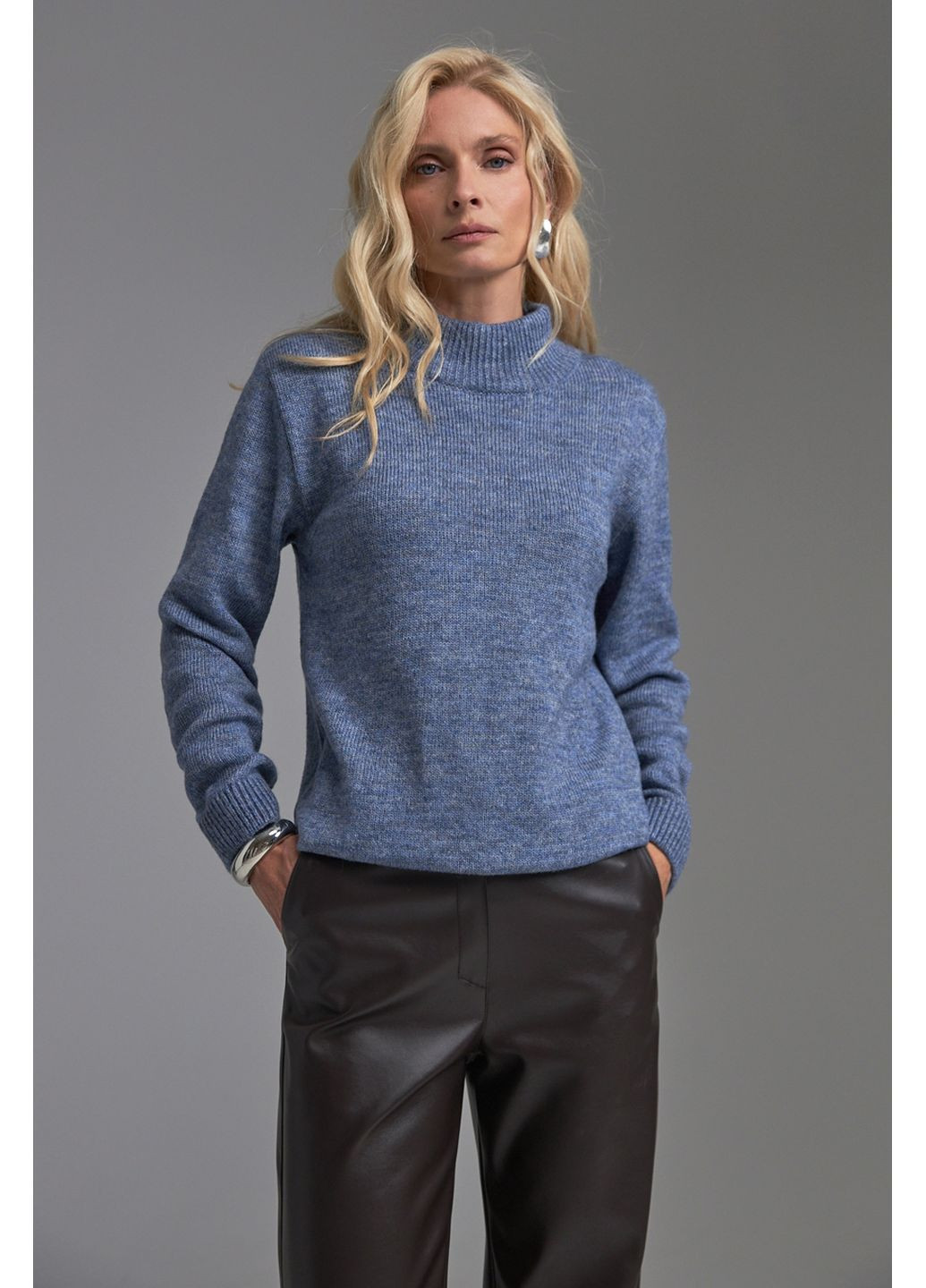 Світло-синій светр з вовни-меріноса 2871 Triko Bakh