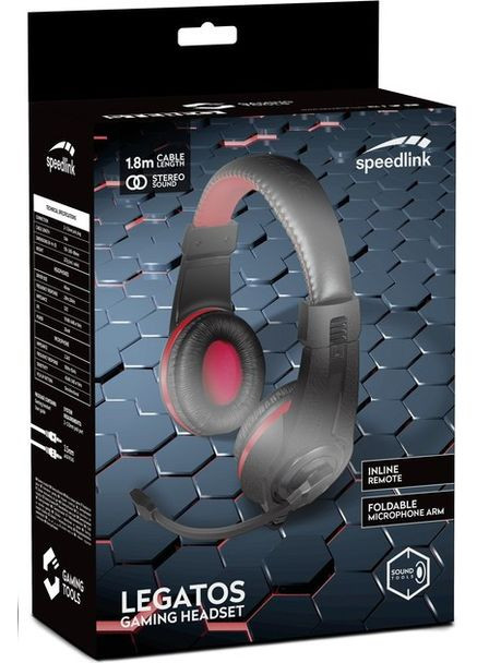 Гарнітура — ігрові навушники Speed Link Legatos Stereo Gaming Headset (SL-860000-BK) Speedlink (298640610)