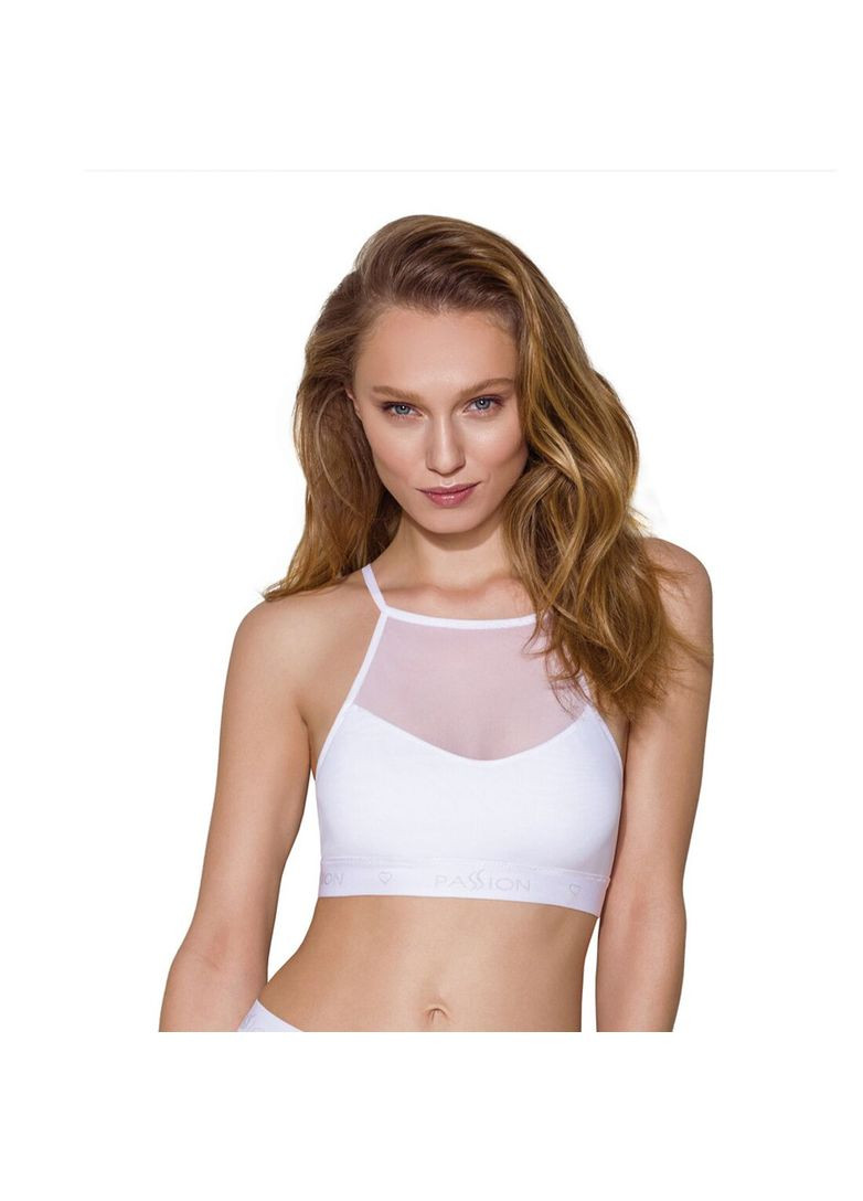 Белый спортивный топ с прозрачной вставкой ps006 top, white - cherrylove Passion