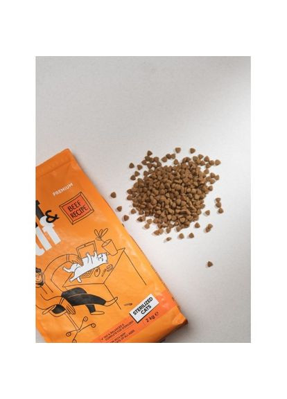 Сухой корм Half&Half для стерилизованных кошек, с говядиной, 2 кг No Brand (362702734)