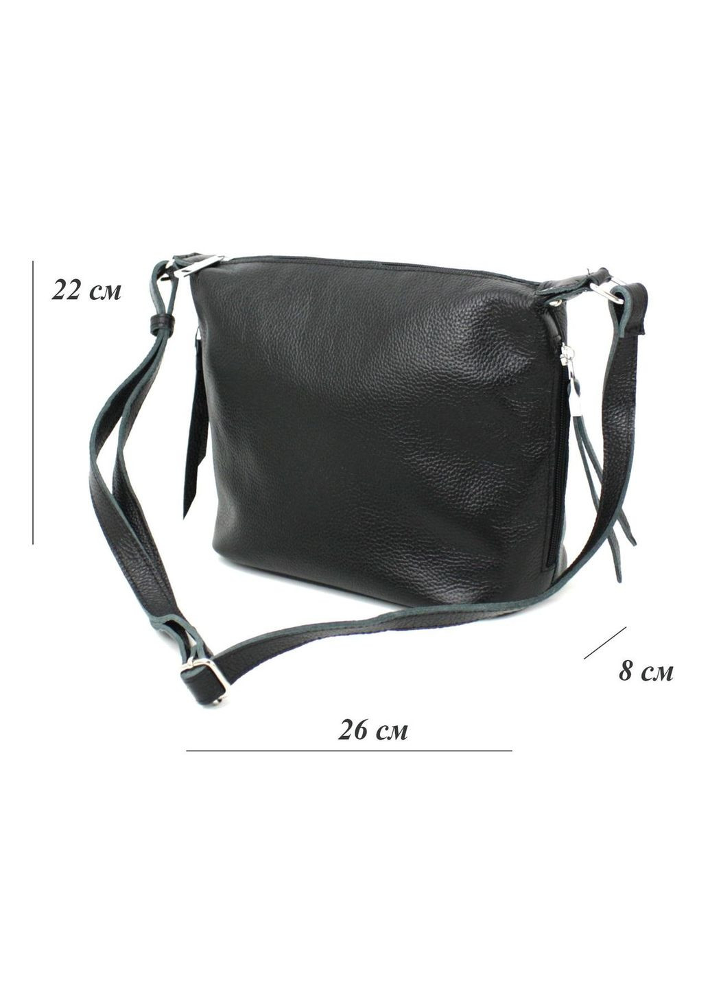 Шкіряна жіноча сумка через плече чорна 809.023 Borsacomoda (297643255)