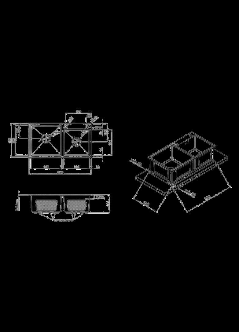 Комплект кухонної мийки KRP Schwarze - 7843ZHM PVD Kroner (336937058)