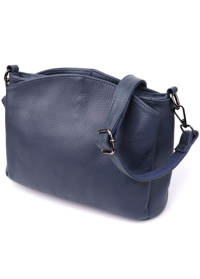 Стильна сумка на плече з натуральної шкіри 23009 Синій Vintage (347580003)