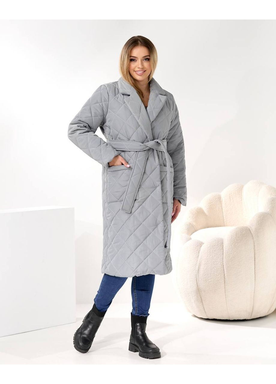 Сіре демісезонне Пальто жіноче No Brand