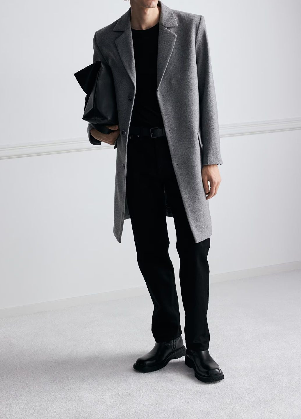 Серое демисезонное Пальто H&M