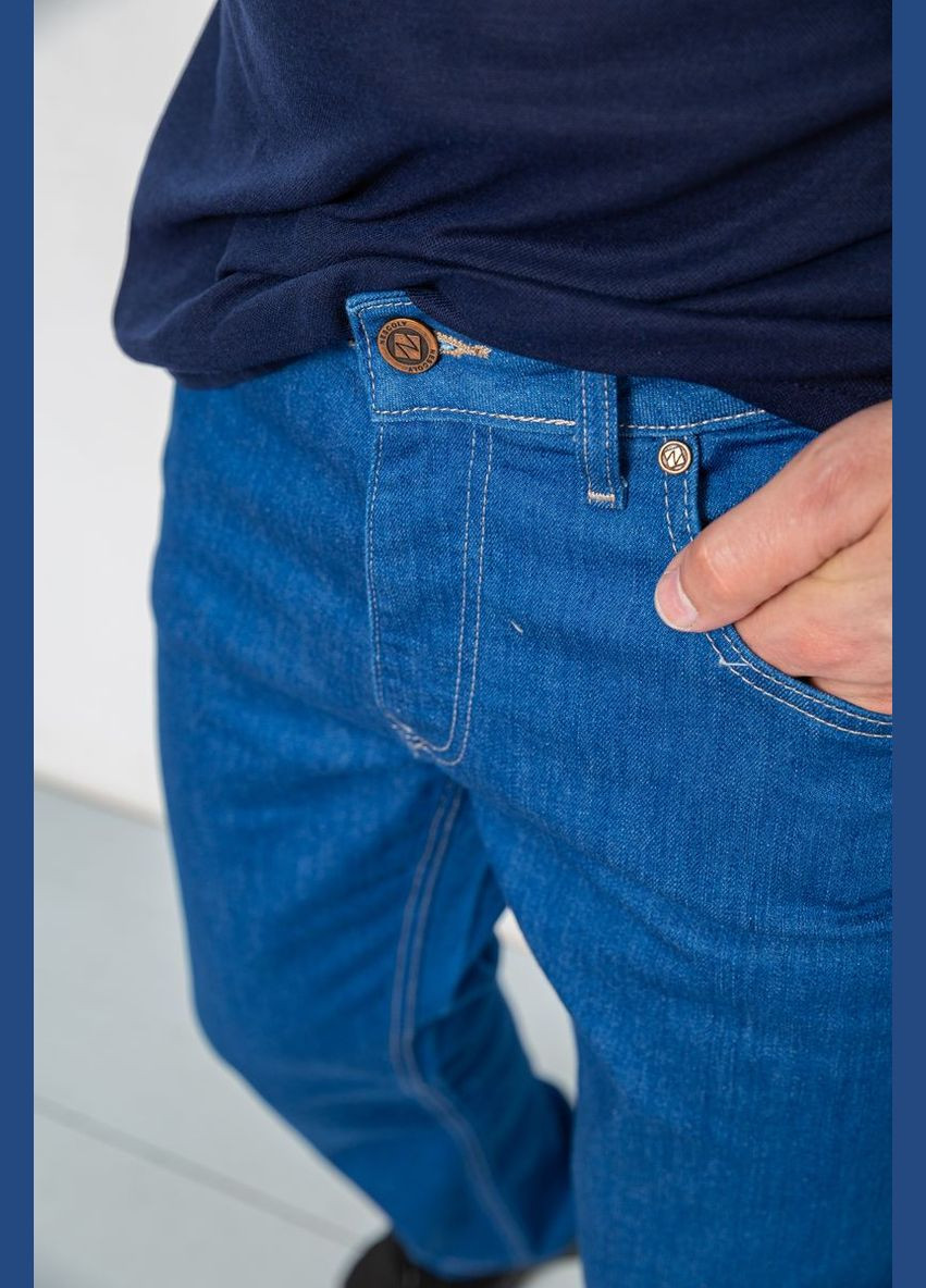 Синие демисезонные прямые джинсы мужские однотонные синие однотонные размер 30 (sku_244r1941) Ager