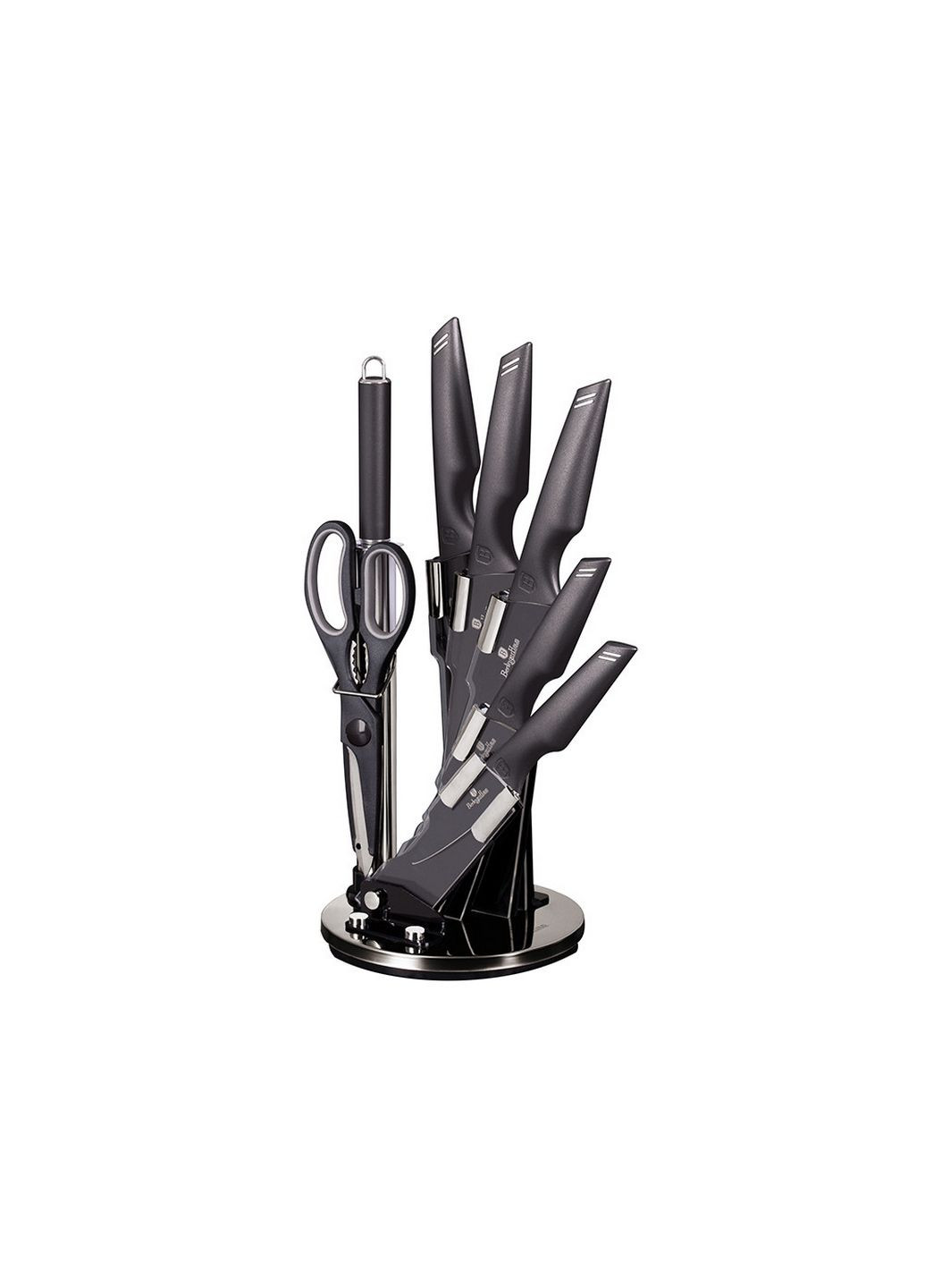 Набір ножів із 8 предметів Metallic Line Carbon Pro Edition Berlinger Haus темно-сірий,