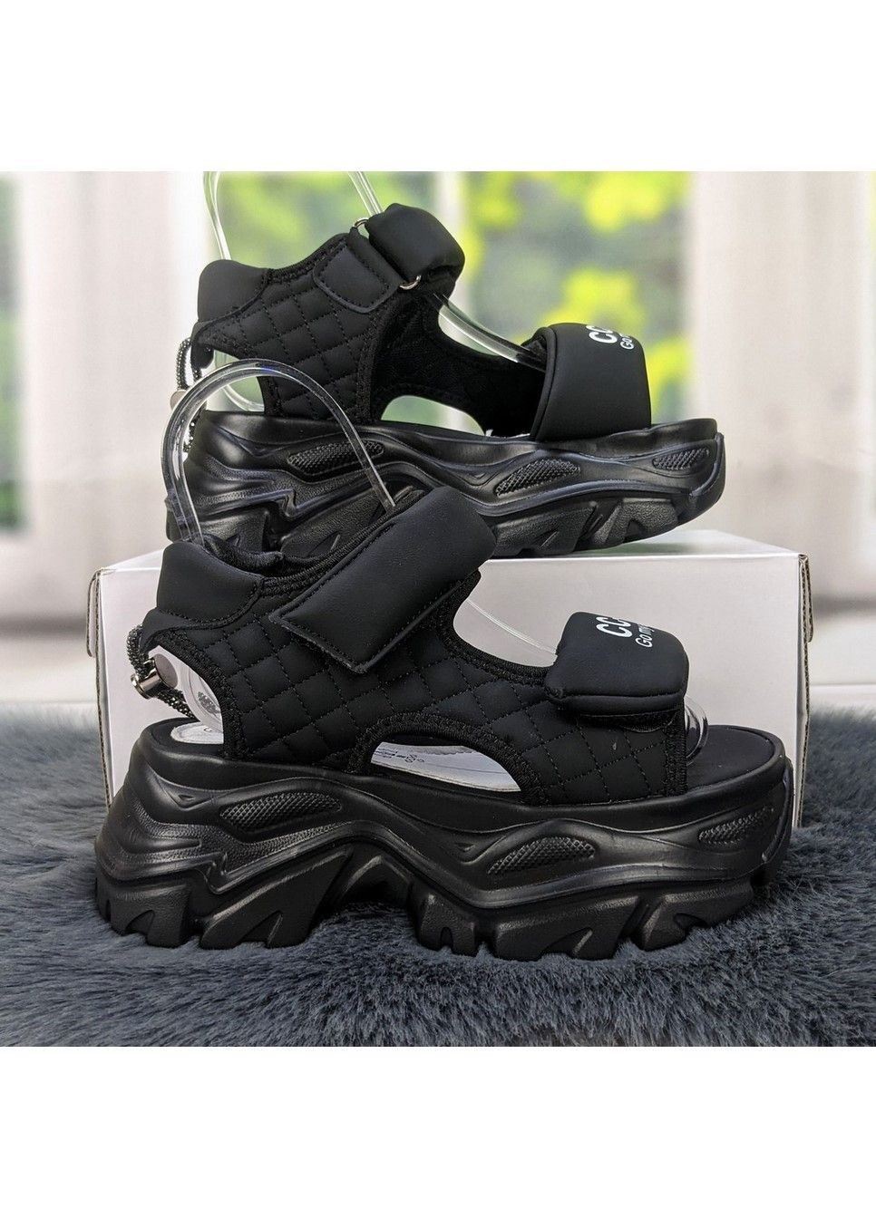 Черные босоножки подростковые для девочки на платформе Jong Golf