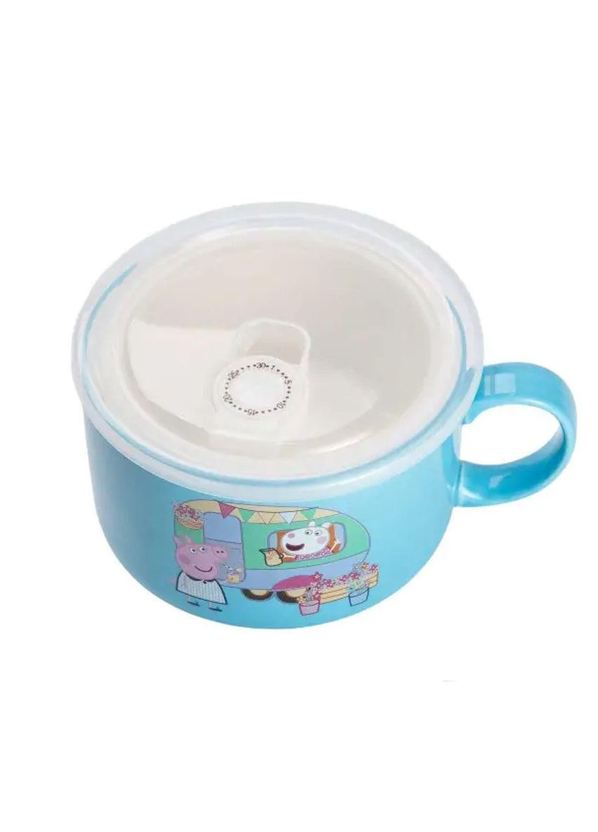 Миска для лапши фарфоровая 770 мл с герметичной крышкой, голубая HP-15-15 Yiwu (385443319)