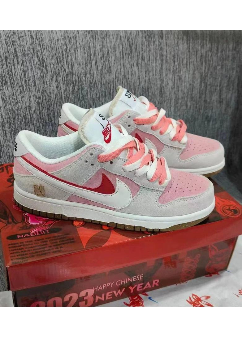 Розовые демисезонные кроссовки мужские nike sb dunk low se 85 double swoosh pink rabbit найк сб данк No Brand