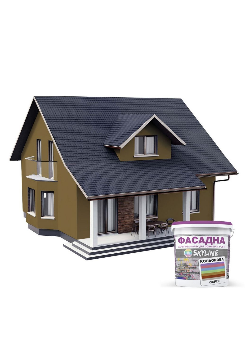 Фасадна фарба акрил-латексна 6020-Y20R 5 л SkyLine (289461310)